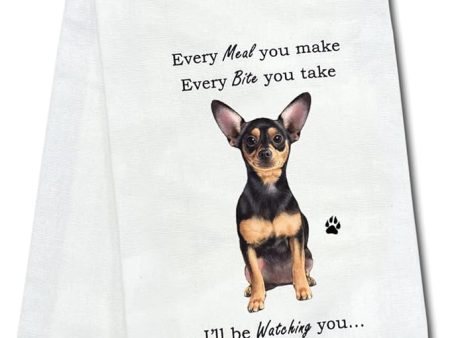 Pet Kitchen Towel Black Chihuahua Hot on Sale