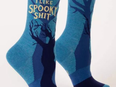 BlueQ Women Crew Socks I Like Spooky Shit Cheap