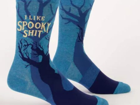 BlueQ Men Crew Socks I Like Spooky Shit Cheap