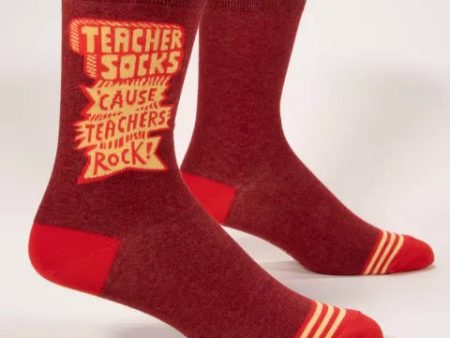 BlueQ Men Crew Socks Teachers Rock For Cheap