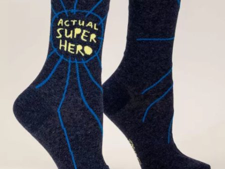 BlueQ Women Crew Socks Actual Super Hero For Sale