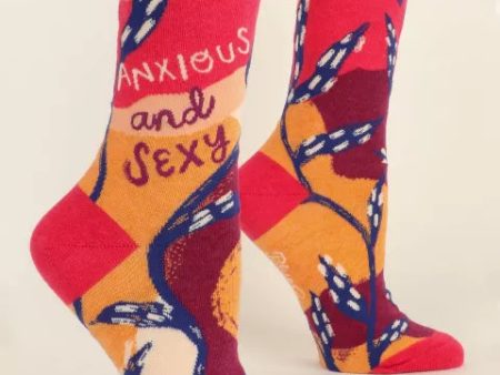 BlueQ Women Crew Socks Anxious And Sexy Supply