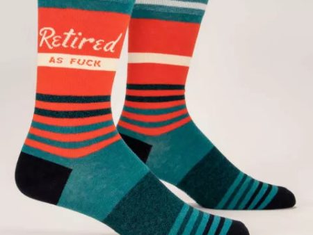 BlueQ Men Crew Socks Retired As Fuck For Discount