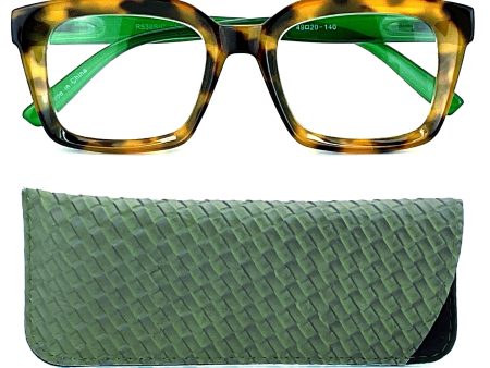 Wild Side Fully Magnified Colorful Square Reading Glasses With Matching Case For Discount