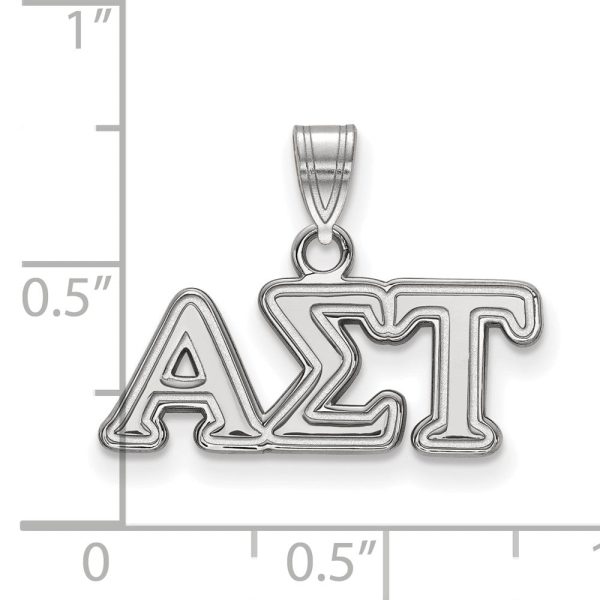 Sterling Silver Alpha Sigma Tau Small Greek Letters Pendant Online Sale