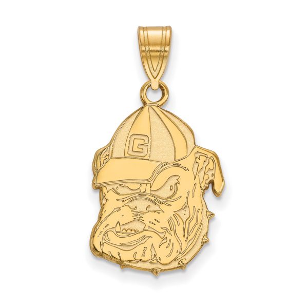 14k Gold Plated Silver U. of Georgia Large Mascot Pendant on Sale