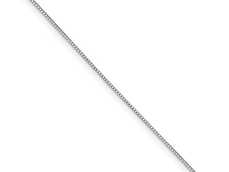 0.7mm, 14k White Gold, Box Chain Necklace Fashion