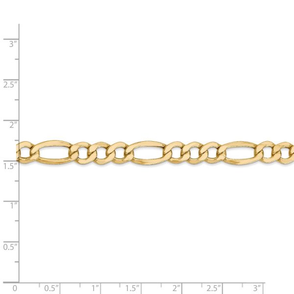 Men s 7.3mm, 14k Yellow Gold, Hollow Figaro Chain Necklace Online