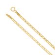 2.25mm 14k Yellow Gold Solid Anchor Chain Necklace For Sale