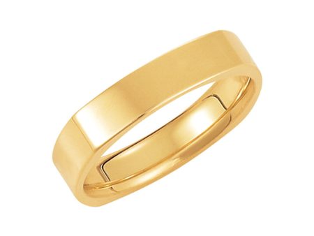 2.5mm Square Comfort Fit Polished Band in 14k Yellow Gold For Discount