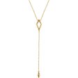 14k Yellow, White or Rose Gold Rhombus Y-Drop Necklace, 16-18 Inch Sale