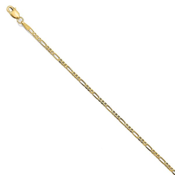 1.8mm 14k Yellow Gold Flat Figaro Chain Bracelet Online