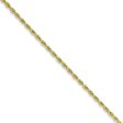 1.5mm, 10k Yellow Gold Diamond Cut Solid Rope Chain Necklace For Discount