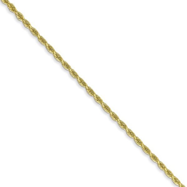 1.5mm, 10k Yellow Gold Diamond Cut Solid Rope Chain Necklace For Discount