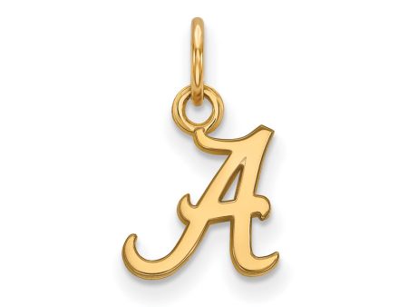 10k Yellow Gold U. of Alabama XS (Tiny) Initial A Charm or Pendant Sale