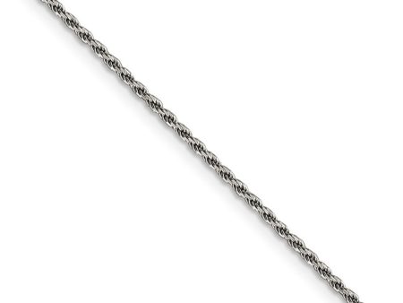 1.5mm Rhodium Plated Sterling Silver Solid D C Rope Chain Necklace Cheap