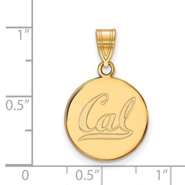 14k Gold Plated Silver California Berkeley Medium  Cal  Disc Pendant Cheap