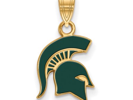 14k Gold Plated Silver Michigan State Small Enamel Logo Pendant Discount