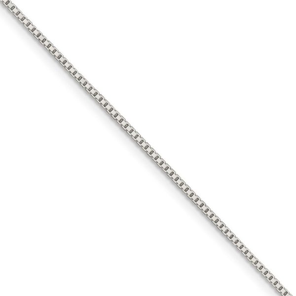 1.1mm, Sterling Silver, Solid Box Chain Necklace Hot on Sale