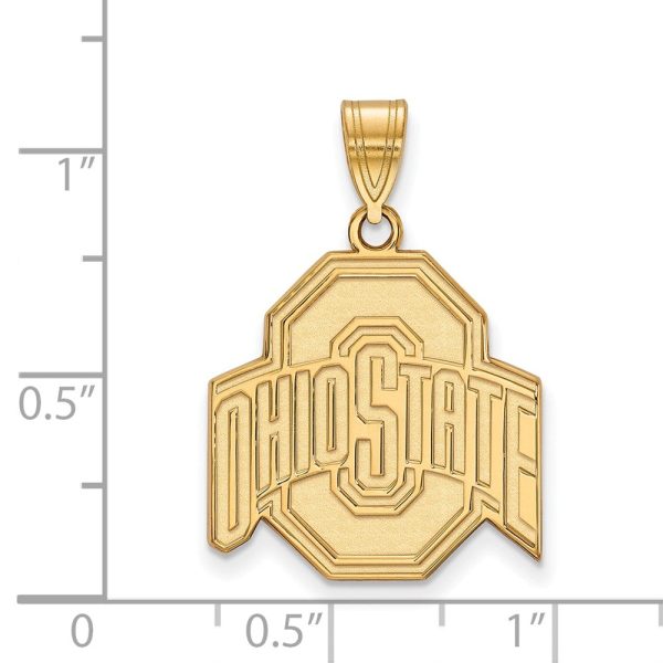 14k Yellow Gold Ohio State Large Logo Pendant For Sale