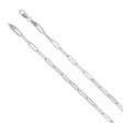 14k White Gold 3.75mm Elongated Flat Cable Chain Necklace Online now