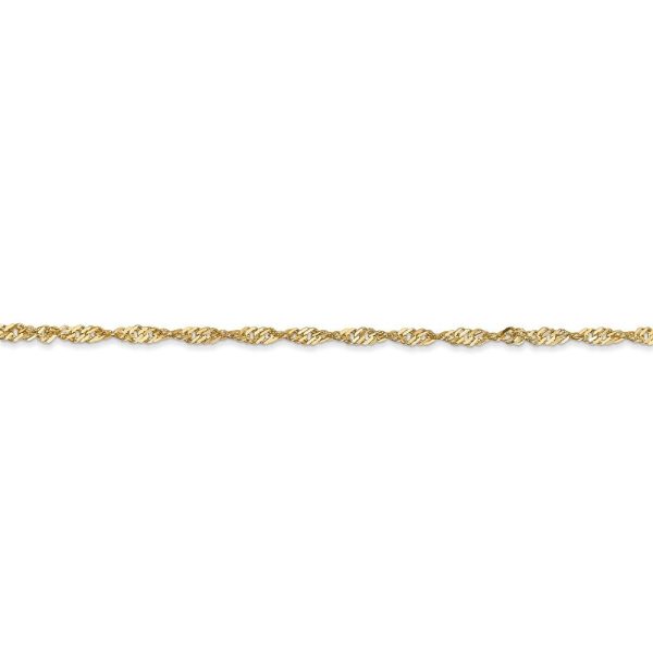 1.7mm, 14k Yellow Gold, Singapore Chain Bracelet Cheap