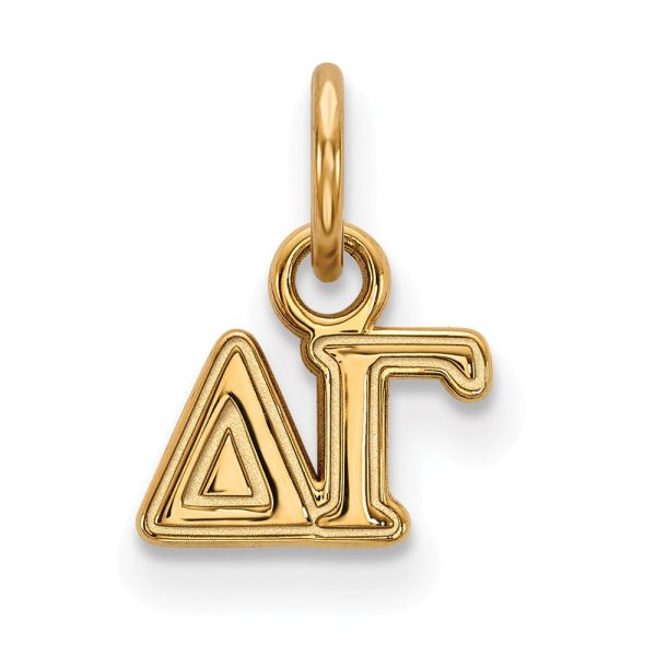 14K Gold Plated Silver Delta Gamma XS (Tiny) Greek Letters Charm Fashion