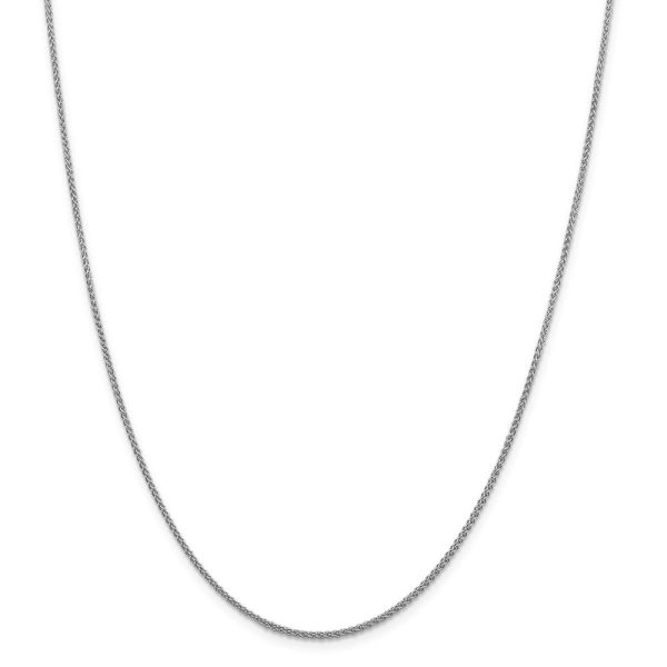 1.5mm 10k White Gold Solid Diamond Cut Wheat Chain Necklace Cheap