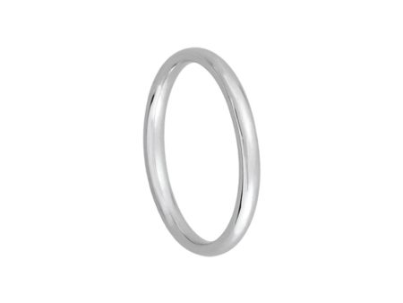 2mm Light Domed Comfort Fit Wedding Band in Platinum Online now