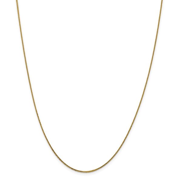 0.8mm 14k Yellow Gold Diamond Cut Square Wheat Chain Necklace Sale