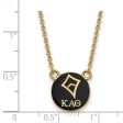 14K Plated Silver Kappa Alpha Theta Small Enamel Logo Necklace Discount