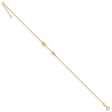 14k Yellow Gold Polished Arrow And 1mm Cable Chain Anklet, 9-10 Inch For Sale