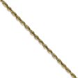 2.5mm, 10k Yellow Gold Lightweight D C Rope Chain Necklace For Sale