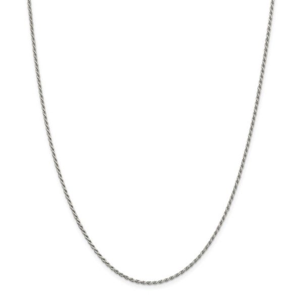 1.7mm, Sterling Silver Diamond Cut Solid Rope Chain Necklace Online