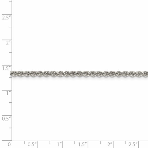 2.5mm Sterling Silver Solid Rope Chain Necklace Discount