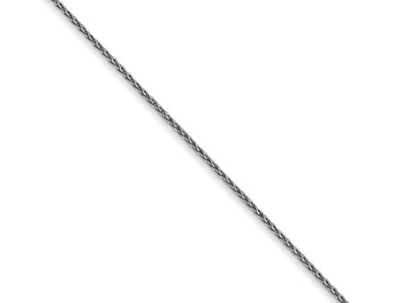 1mm, 14k White Gold, Solid Parisian Wheat Chain Necklace For Cheap