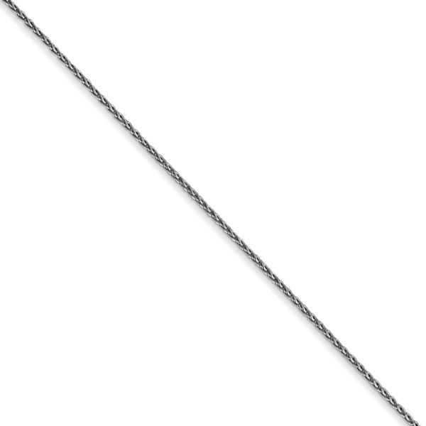 1mm, 14k White Gold, Solid Parisian Wheat Chain Necklace For Cheap