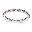 2.5mm Rhodium Plated Sterling Silver Stackable Amethyst Twist Band Online