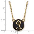 14K Plated Silver Kappa Alpha Theta Small Enamel Logo Necklace Discount