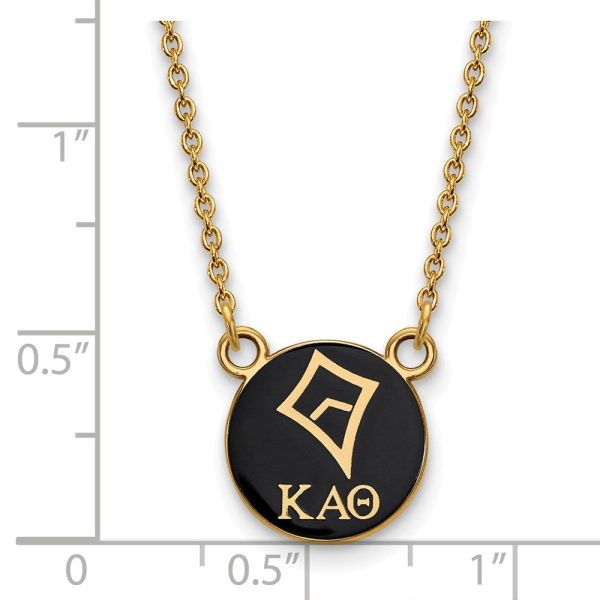 14K Plated Silver Kappa Alpha Theta Small Enamel Logo Necklace Discount