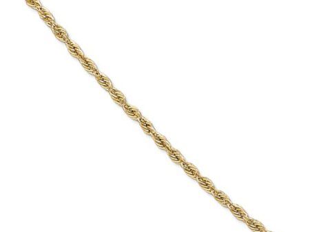 2.8mm 10k Yellow Gold Hollow Rope Chain Necklace Fashion