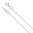 10k White Gold 1mm Solid Cable Chain Necklace Discount