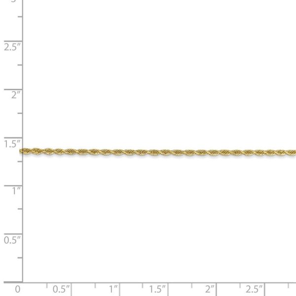 1.5mm 14k Yellow Gold Diamond Cut Solid Rope Chain Bracelet on Sale