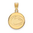 14k Yellow Gold Penn State Medium Logo Disc Pendant Online now