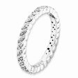 2.5mm Sterling Silver Stackable 1 5 Cttw HI I3 Diamond Petal Band Fashion