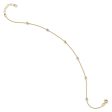 14k Two Tone Gold Polished Cable and D C Bead Anklet, 9-10 Inch For Discount