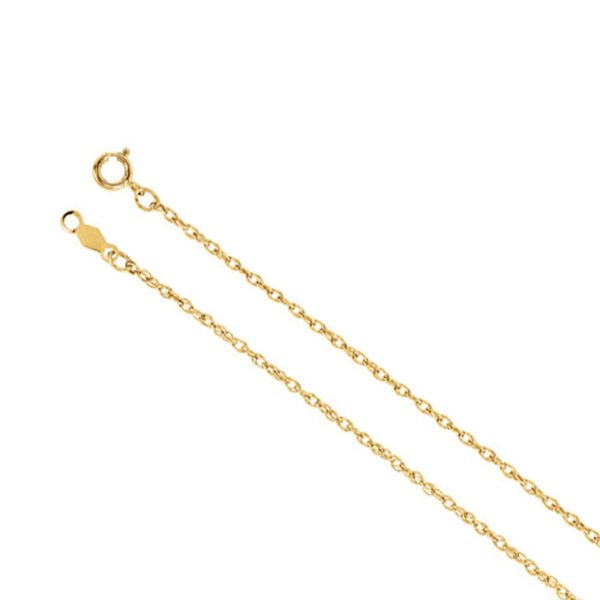 1.25mm, 14k Yellow Gold Solid Loose Rope Chain Necklace Sale