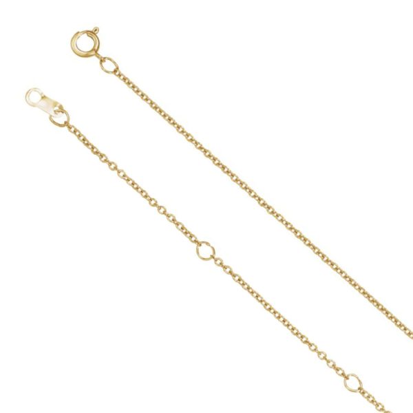 10k Yellow, White or Rose Gold 1mm Solid Cable Chain Necklace, 16-18in Online