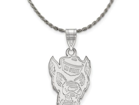 Sterling Silver North Carolina Wolfpack Large Logo Necklace Cheap