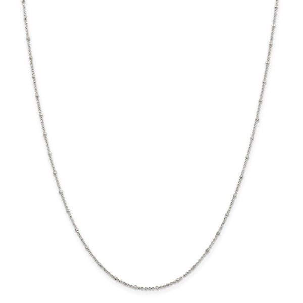 1.25mm Sterling Silver Solid Beaded Rolo Chain Necklace Supply